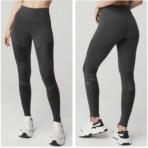 ALO High Waist Gray Mesh Moto Leggings XS‎